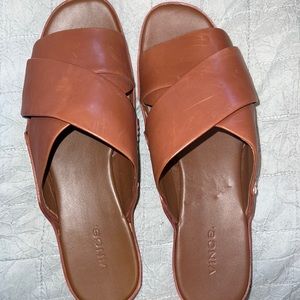 Vince Brown/Tan Summer Slide Sandals
